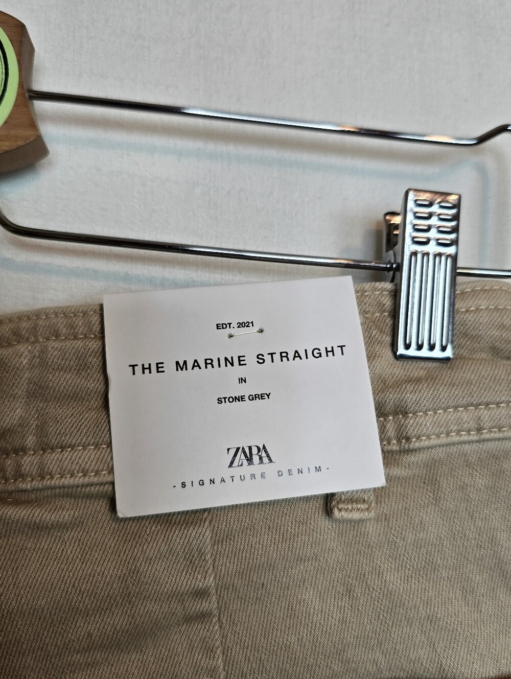 ZARA 6 The Marine Straight Stone Grey Beige Tan Jean Neutral Minimalist 6 - Picture 7 of 11